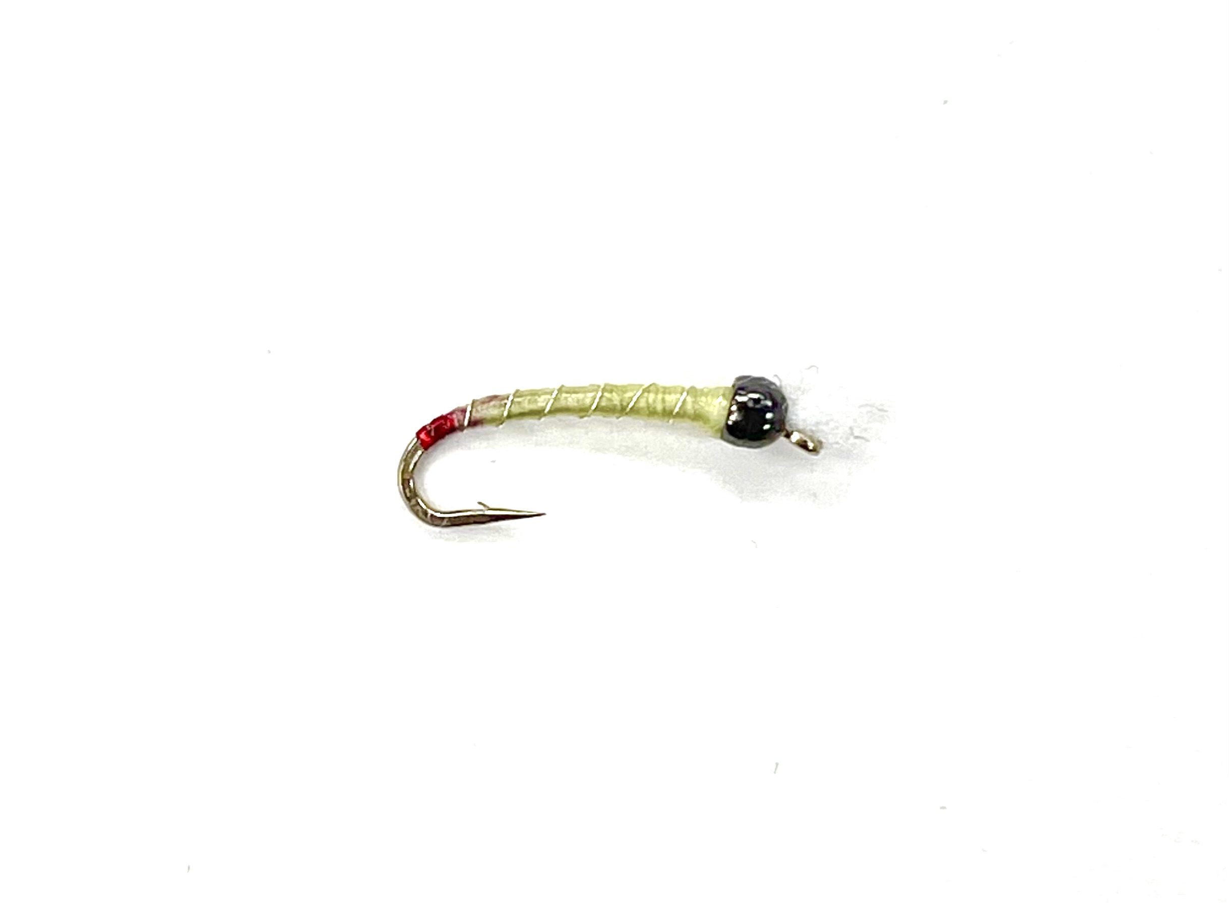 Black's Flies TW BB UT Red Butt Watery Olive Silver Rib Chironomid - Size 16
